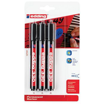 Marker permanentni 1-5 mm klinasti vrh Edding 330/3 crni blister