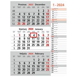 Kalendar zidni trodijelni memo - nespiralirani