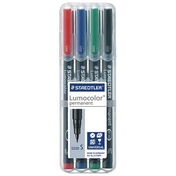 Marker permanentni 0,4 mm pk4 reciklirani Lumocolor Staedtler 313 WP4