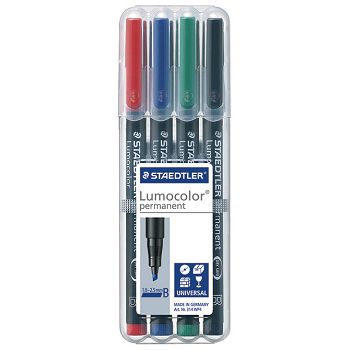 Marker permanentni 1-2,5mm pk4 reciklirani Lumocolor Staedtler 314 WP4 