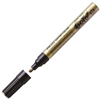 Marker permanentni 2 mm okrugli vrh Super Color Pilot SC-G-M zlatni