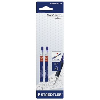 Mine 0,5mm HB pk2 Mars micro carbon Staedtler 2505HBBK2D blister