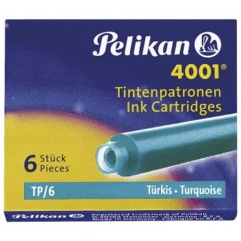 Tinta za nalivpero patrone pk6 4001 Pelikan 301705 tirkiz