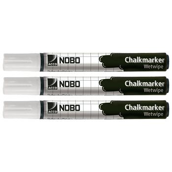 Marker-kreda za staklo 4 mm pk3 Nobo 34438398 bijeli