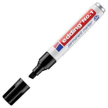 Marker permanentni 1-5 mm klinasti vrh Edding No.1 crni