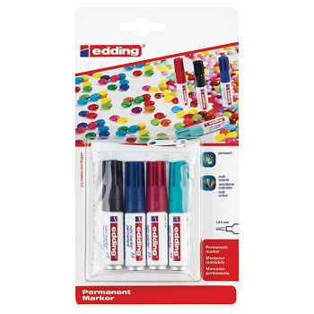 Marker permanentni mini 0.5 pk4 Edding sortirano