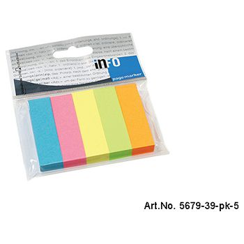 Zastavica 15x50 mm 5bojax100L papir Global Notes 5679-39-pk5 sortirano blister