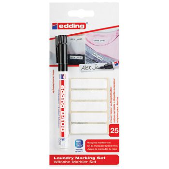 Set marker za rublje 0,75 mm+etikete  Edding 8408/1 crni blister
