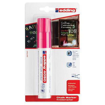 Marker-kreda za staklo 4-15 mm Edding 4090/1 neon rozi blister