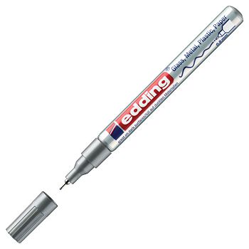 Marker permanentni sjajni lakirajući 0,8 mm Edding 780 srebrni