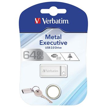 Memorija USB 64GB 2.0 Metal Executive Verbatim 98750 srebrna blister