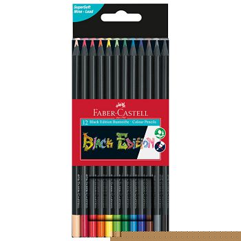 Boje drvene  12boja trokutaste Black Edition Faber-Castell 116412 blister