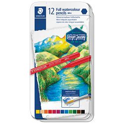 Boja vodena u olovci 12boja metalna kutija Full watercolor Design Journey Staedtler 14610G M12