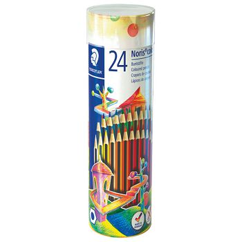 Boje drvene  24boje metalni tuljak Noris colour Staedtler 185 MD24!!