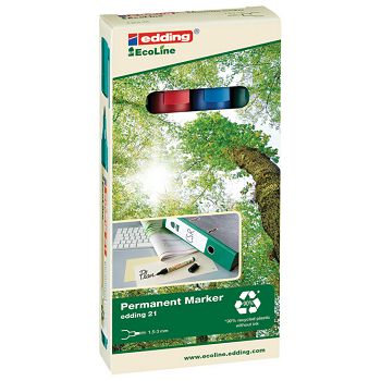 Marker permanentni 1,5-3 mm okrugli vrh EcoLine Edding 21-4boje