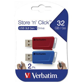 Memorija USB 2x32GB 3.0 StorenClick Verbatim 49308 sortirano blister