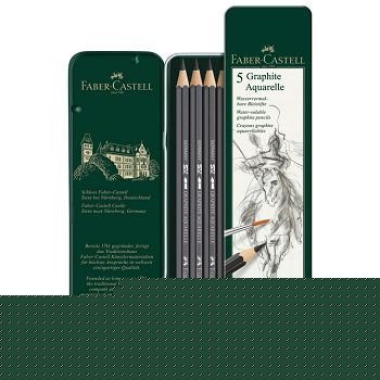 Olovka grafitna pk5 u metalnoj kutiji Aquarelle Faber-Castell 117805