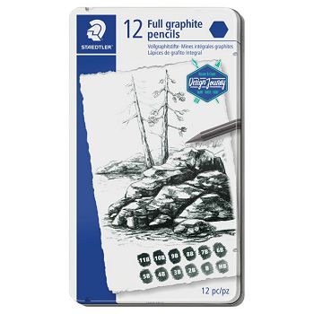 Set olovka čisti grafit pk12 Mars Lumograph Design Journey Staedtler 100G M12 blister!!