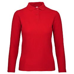 Majica dugi rukavi polo B&C ID.001 LSL/women 180g crvena XS