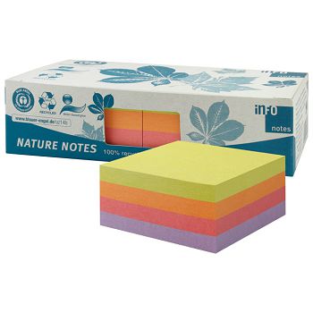 Blok samoljepljiv kocka 75x75 mm 2x400L Nature Global Notes 5654-97box sortirano
