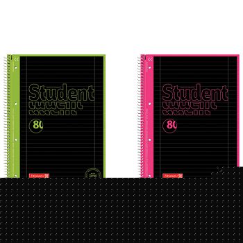 Blok kolegij A4 crte  80L perforacija+4rupe Black neon Brunnen 10-67327 97