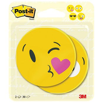 Blok samoljepljiv oblik Emoji 79x79mm 2x30L Post-it 3M.žuti blister!!