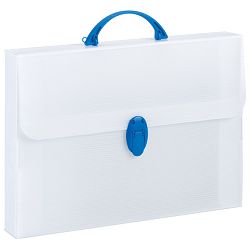 Torba-kofer pp-tvrdi  375x270x50mm Balmar PF14209/P prozirno bijela/plava ručka