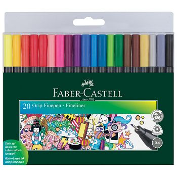 Flomaster fineliner 0,4 mm Grip 20boja Faber-Castell 151620 sortirano blister