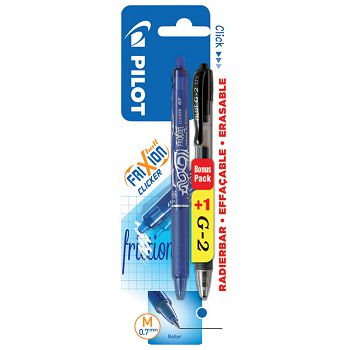 Roler gel 0,7 mm Frixion ball clicker piši-briši+roler G2 crni gratis Pilot plavi blister!