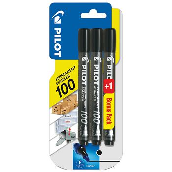 Marker permanentni 1 mm okrugli vrh pk2+1 gratis Pilot SCA-100 crni blister!!