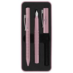 Garnitura olovka kemijska+nalivpero Grip 2010 Harmony u met.kutiji Faber Castell 201528 roza 