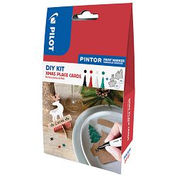 Set 4 markera i dekoracije DIY KIT XMas Place Cards Pintor Pilot blister