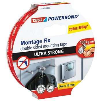 Traka ljepljiva obostrana 19 mm/5m Powerbond Ultra Strong Tesa 55792