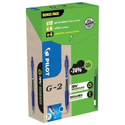 Set roler gel grip 0,7 mm G2 pk12 Pilot + refili pk12 gratis plavi!!