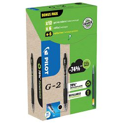 Set roler gel grip 0,7 mm G2 pk12 Pilot + refili pk12 gratis crni!!