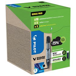 Set marker za bijelu ploču 2,3 mm V Board Master Begreen pk10 Pilot + refili (5+5 gratis) crni
