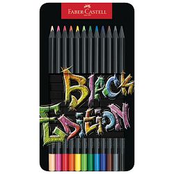 Boje drvene  12boja metalna kutija Black Edition Faber-Castell 116413