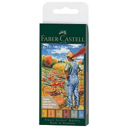 Set Pitt artist brush B  6boja Harvest Faber-Castell 167179 blister