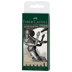 Set Pitt artist pk6 Black Faber-Castell 167154 blister