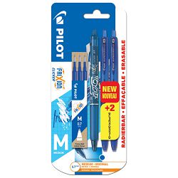 Roler gel 0,7 mm Frixion ball clicker piši-briši+refili 3/1+2xolovka kemijska gratis Pilot plavi blister!!
