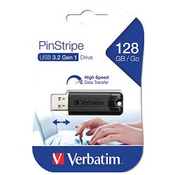 Memorija USB128GB 3.0 PinStripe Verbatim 49319 crna blister