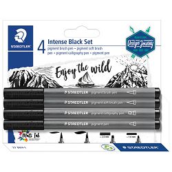 Set Pigment Art Intense Black pk4 Design Journey Staedtler 37 BK4-1 blister