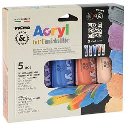 Boja akrilna  75ml pvc tuba 5boja Primo 4213TATM5MET
