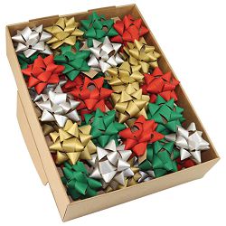 Mašna ukrasna samoljepljiva 75 mm Christmas Prasent 13240-100 sortirano
