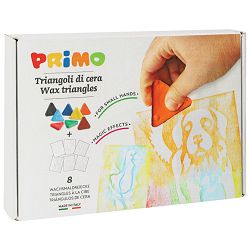 Boje voštane trokutaste 8boja+šablone Primo 0721TRI8ST