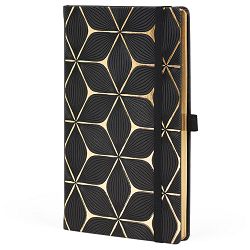 Notes 13x21 cm crte 96L s gumicom Castelli Gold Flower crno/zlatni