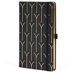 Notes 13x21 cm crte 96L s gumicom Castelli Gold Arch crno/zlatni
