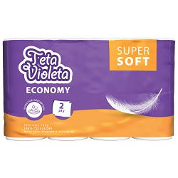 Ručnik papirnati jastučni 23 cm dvoslojni pk4 Super Soft  Economy Violeta bijeli