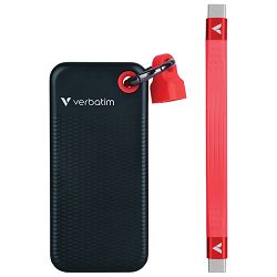 Hard disk eksterni džepni  SSD 1TB 3.2 Gen2 USB-C  Verbatim 32192 blister crno crveni