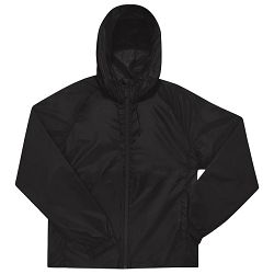 Vjetrovka s kapuljačom zip unisex B&C # Reset Lined Windbreaker crna XL